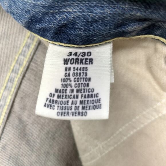 NWT American Eagle Outfitters Worker Jeans Men's 34x30 Vtg 2003 Y2K Carpenter - Picture 8 of 10